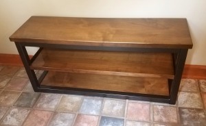 wood and steel entryway bench with shelves mn       